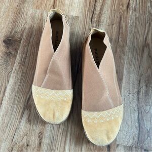 Sundance Embroidered Blooms Suede Stretch Flats 39